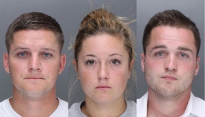 The 3 suspects (L-R) Kevin Harrigan, Kathryn Knott, Philip Williams